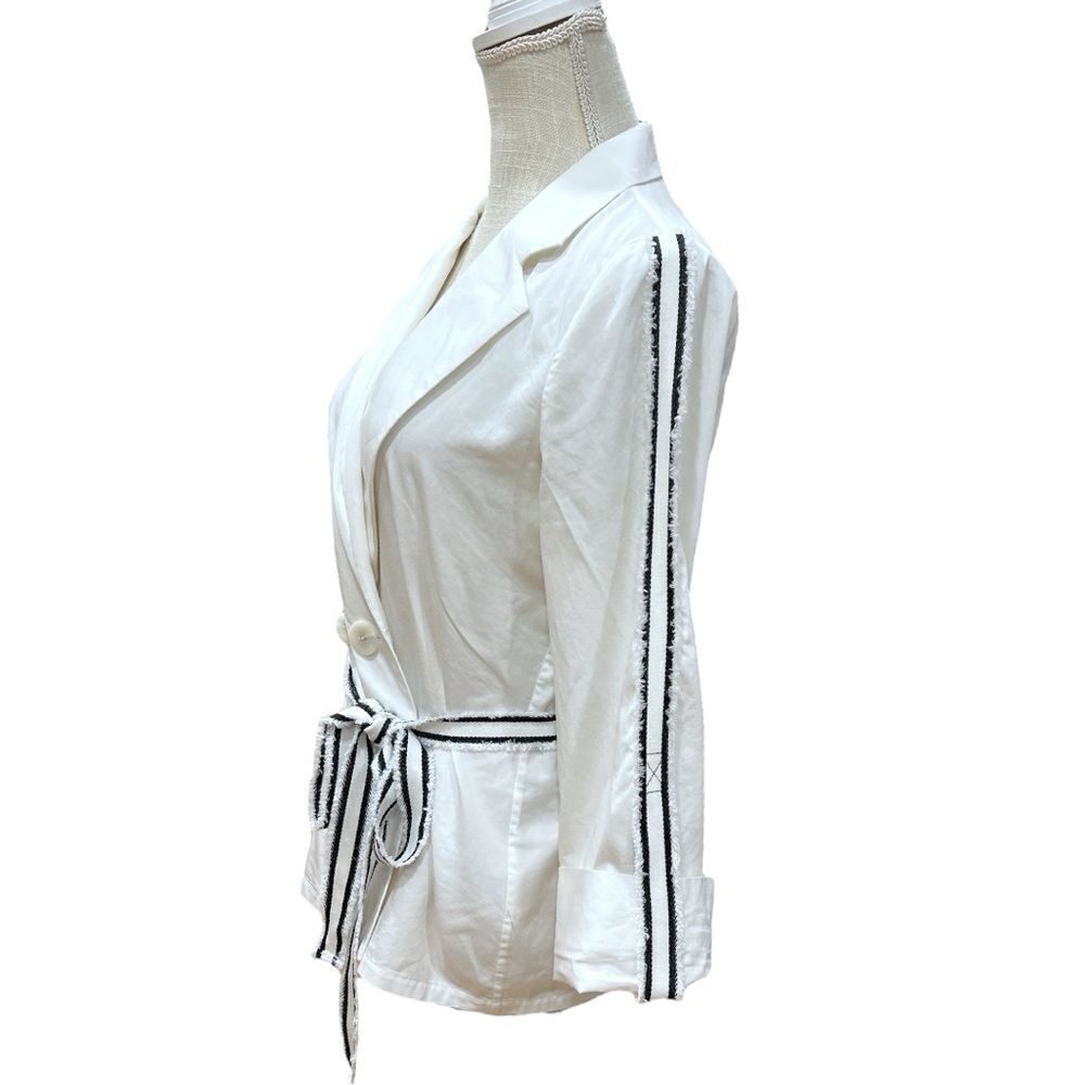 ALEXIS Madelyn White with Black Striped Cotton Top Size M - Picture 7 of 9